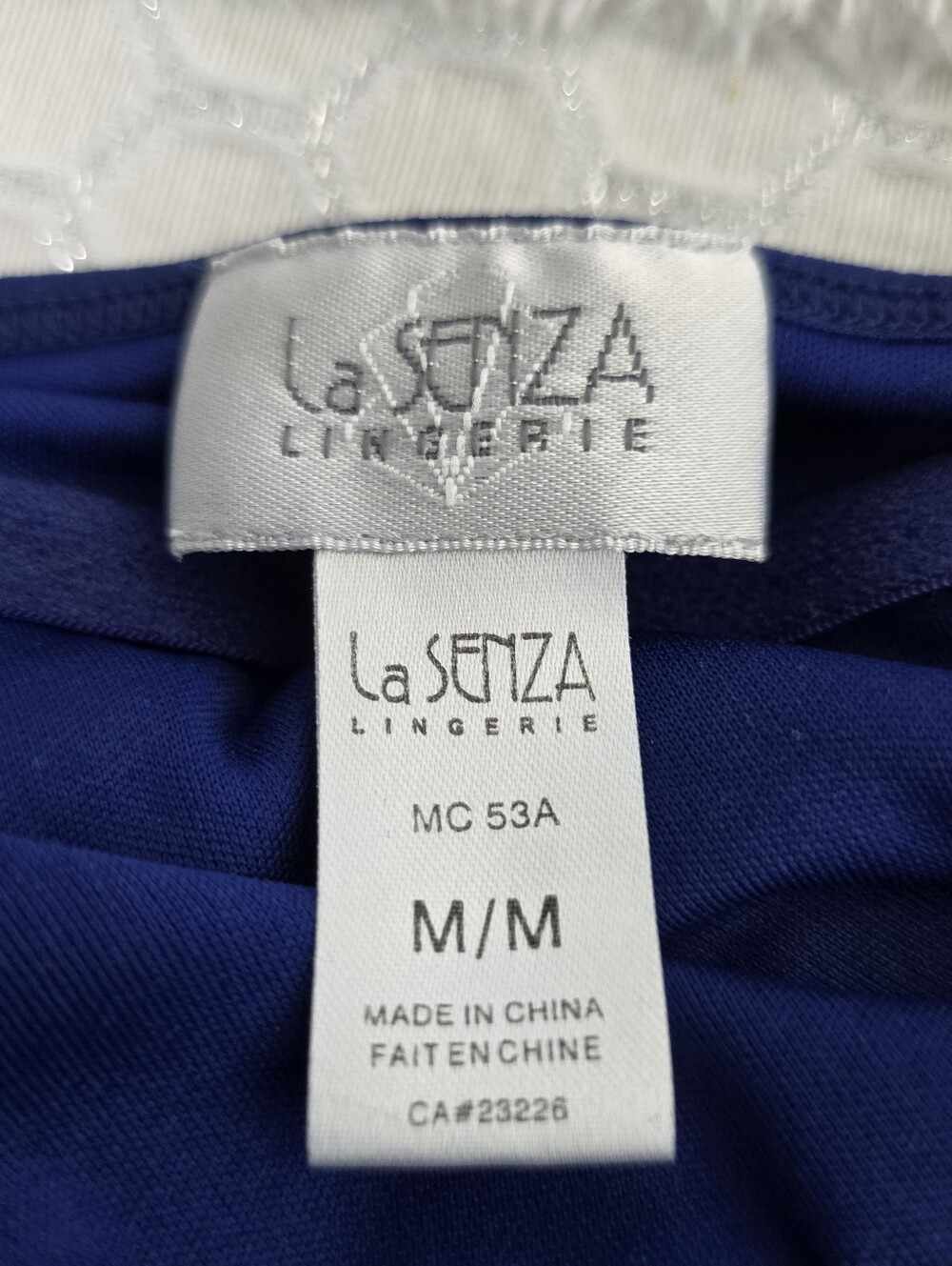 Vintage La Senza Blue Halter Maxi Dress Side Slit V-Neck Size M Romantic Chic - Picture 2 of 9